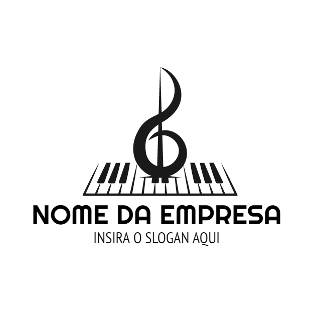 Logo de Música com Teclado e Clave de Sol para Editar Online