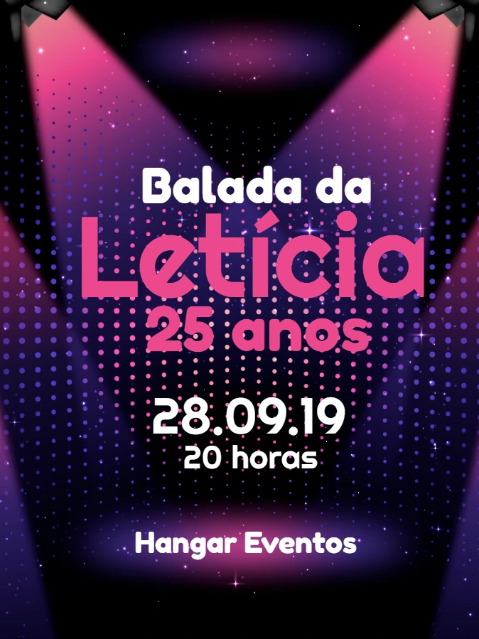 Convite de Aniversário Balada Neon para Editar Online