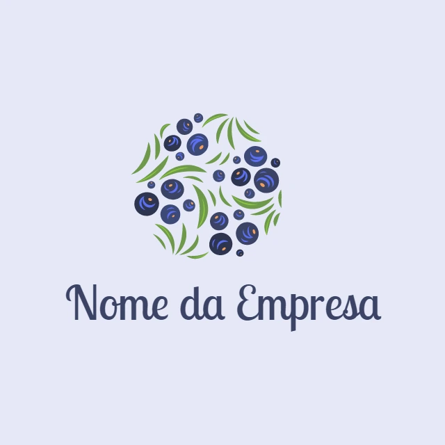 Logo Alimentação Saudável com Mirtilos para Editar Online