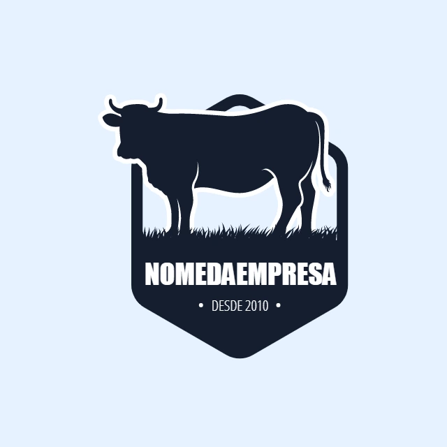 Logo Editável de Gado para Fazenda e Agronegócio