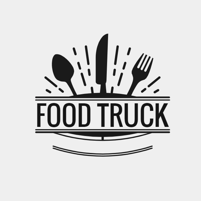 Logo para Food Truck com Talheres Editável Online