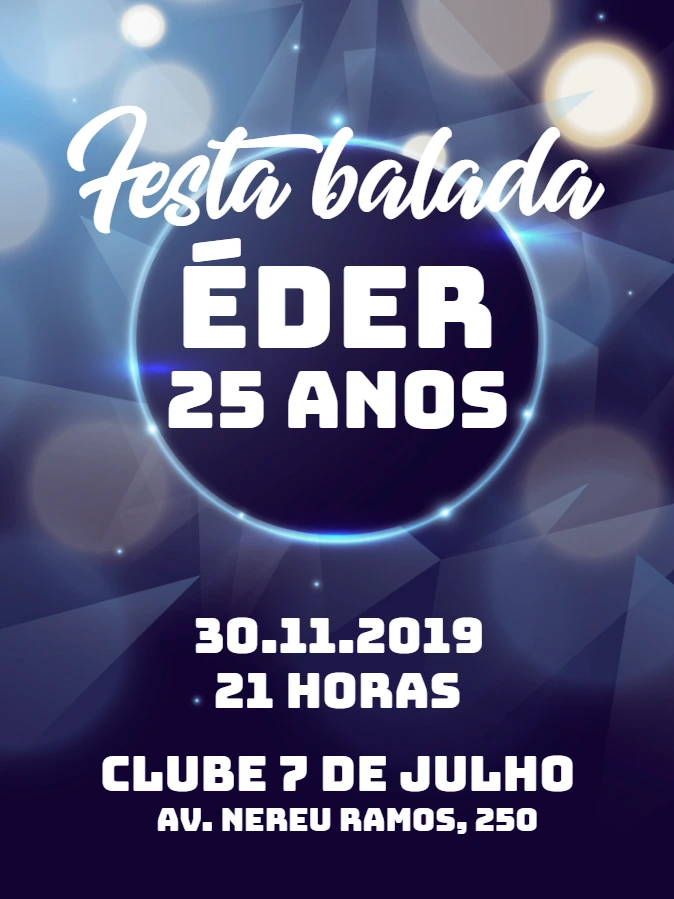 Convite de Aniversário Balada Moderno para Editar Online