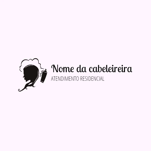 Logo Editável para Cabeleireira com Silhueta para Editar