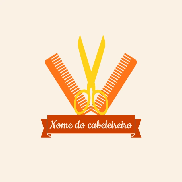 Logo para Cabeleireiro com Tesoura e Pente para Editar Online