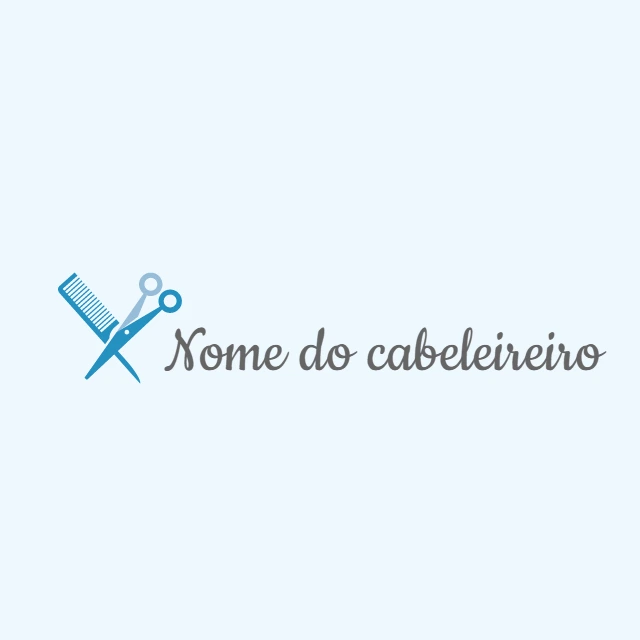 Logo de Cabeleireiro com Tesoura e Pente Editável Online
