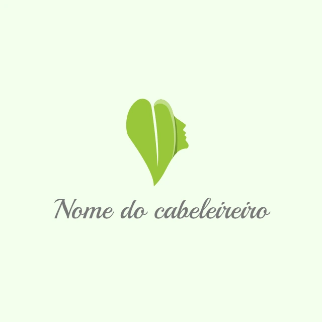 Logo Cabeleireiro Folha Verde para Editar Online