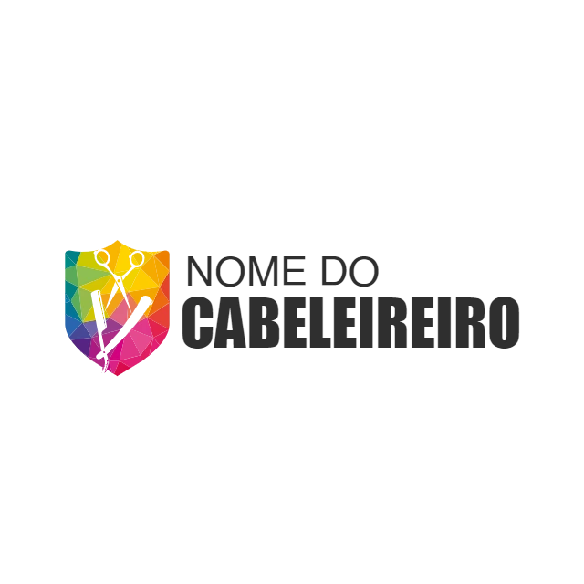 Logotipo para Cabeleireiro e Barbearia com Escudo para Editar
