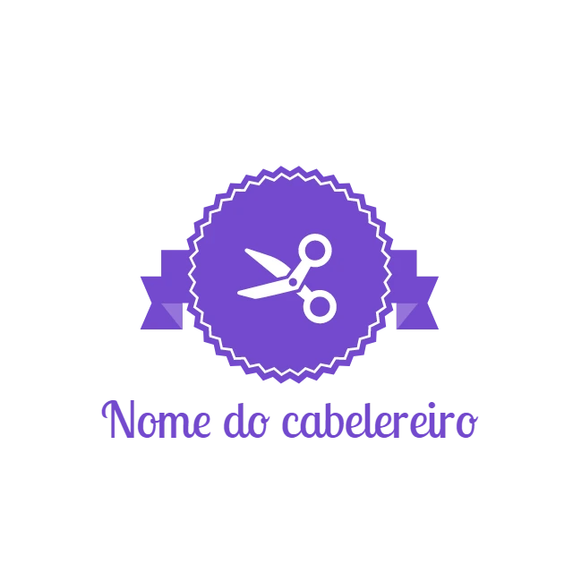 Logo Roxo para Cabeleireiro com Tesoura para Editar Online