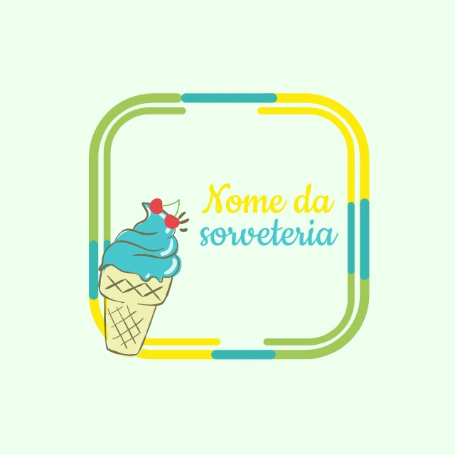 Logo para Sorveteria Colorido para Editar Online
