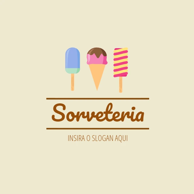 Logo para Sorveteria com Ícones de Sorvete para Editar Online