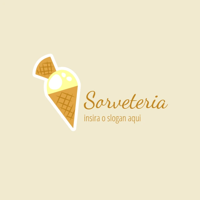 Logotipo para Sorveteria com Casquinha para Editar Online