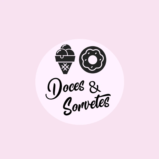 Logo para Doceria e Sorveteria com Ícones para Editar