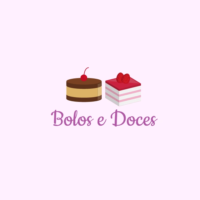 Logo Editável para Doceria com Bolo e Doce para Editar