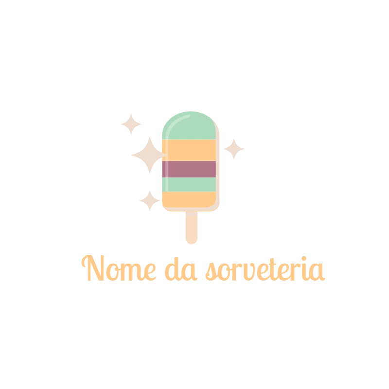 Logo Editável de Sorveteria com Picolé para Personalizar