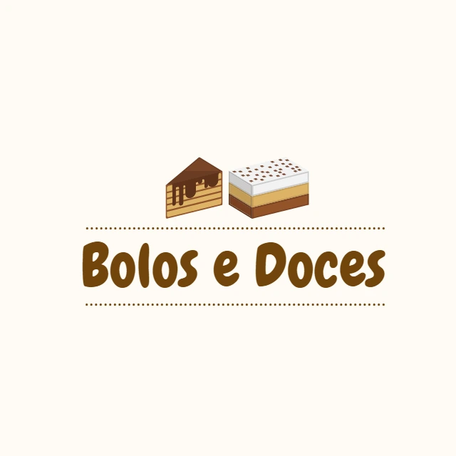 Logo Editável para Doceria e Confeitaria com Bolos e Doces