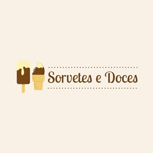 Logo Sorveteria e Doceria com Sorvetes para Editar Online