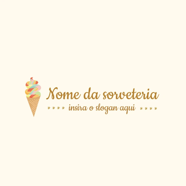 Logo para Sorveteria com Ícone de Casquinha para Editar Online