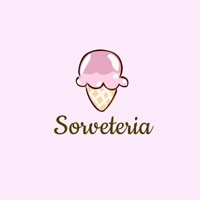 Logo para Sorveteria com Sorvete Delicado para Editar