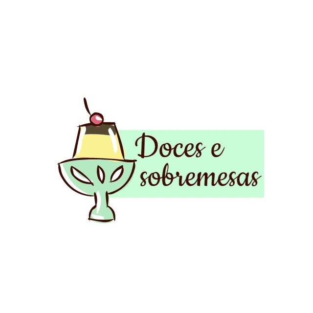 Logo Editável para Doces e Sobremesas com Pudim para Editar