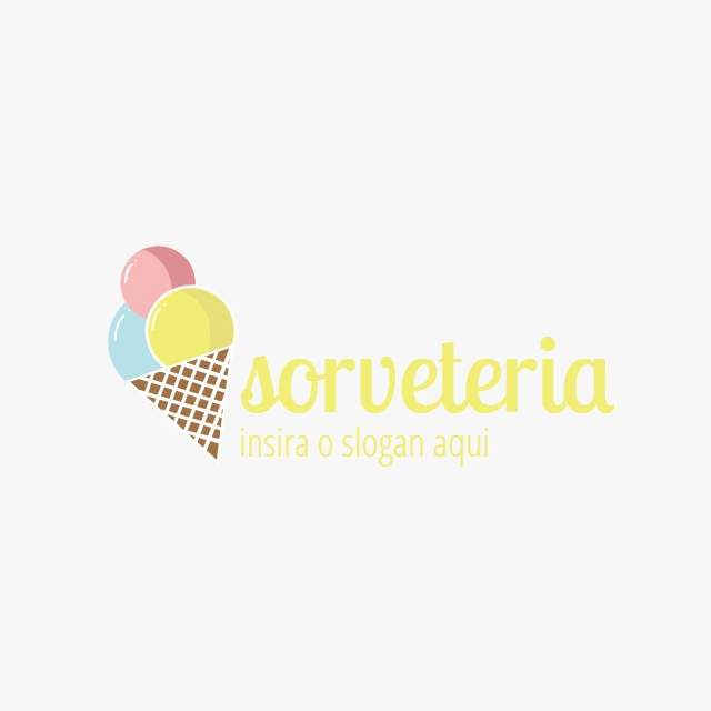 Logotipo de Sorveteria Editável Online com Sorvete Colorido
