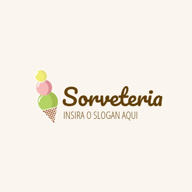 Logo para Sorveteria com Ícone de Sorvete para Editar