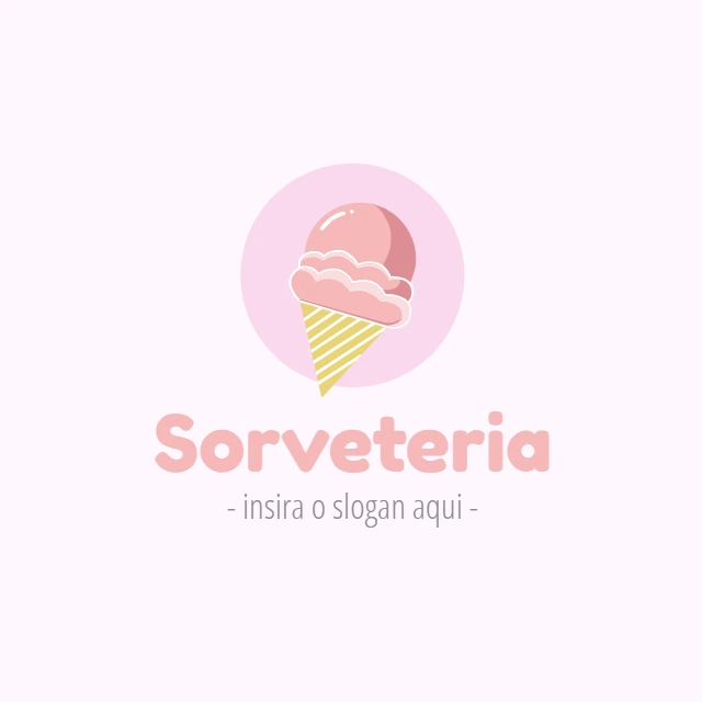 Logo para Sorveteria Rosa para Editar Online