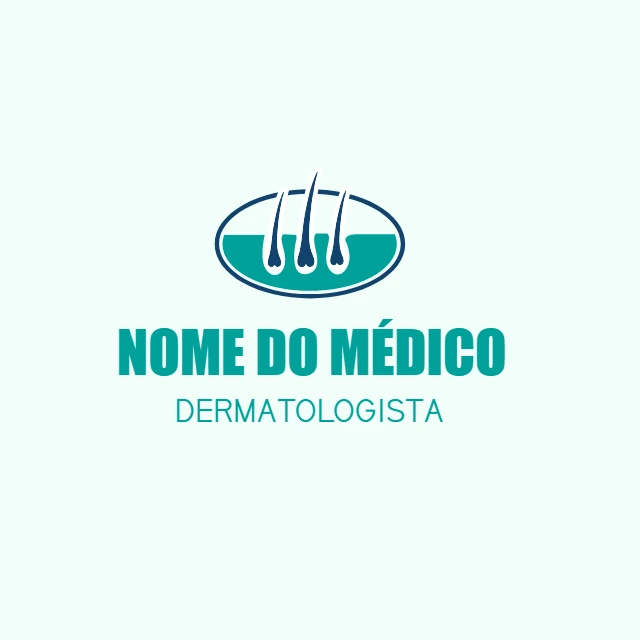 Logo Editável para Dermatologista com Ícone de Cabelo