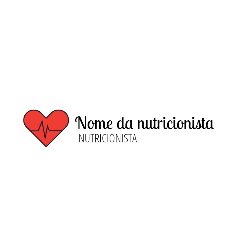 Logo Editável para Nutricionista com Coração para Editar