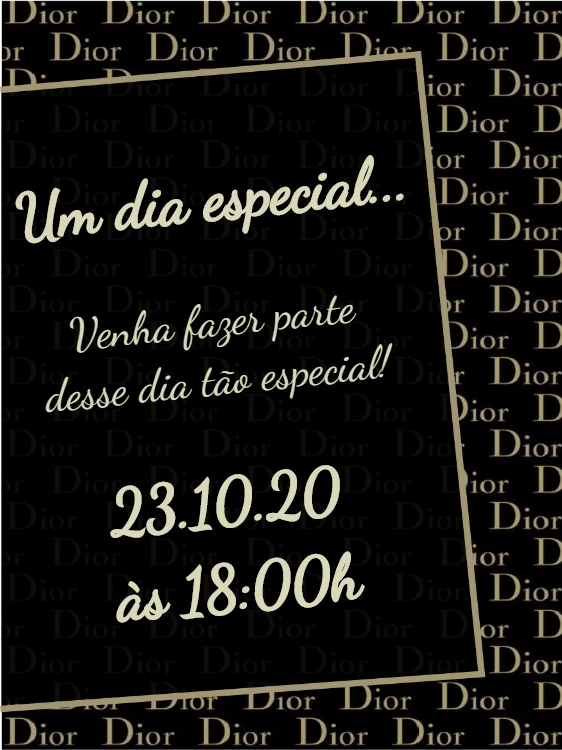 Convite de Aniversário Estilo Dior Elegante para Editar Online
