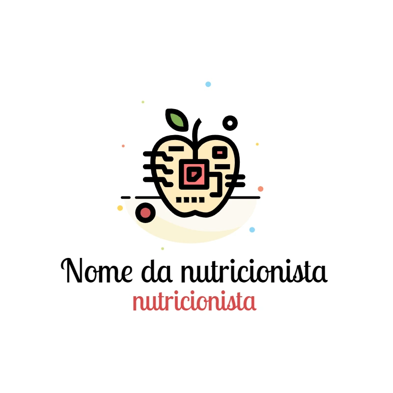 Logo Nutricionista com Maçã Tecnológica para Editar Online