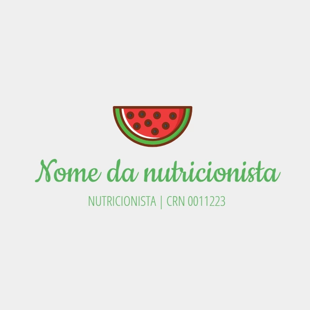 Logotipo Editável para Nutricionista com Ícone de Melancia