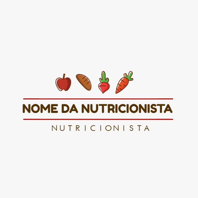 Logo Nutricionista com Ícones de Alimentos para Editar Online