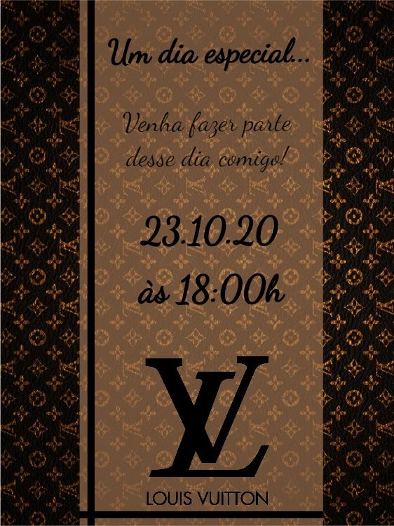 Convite de Aniversário Luxo Estilo Grife Famosa para Editar