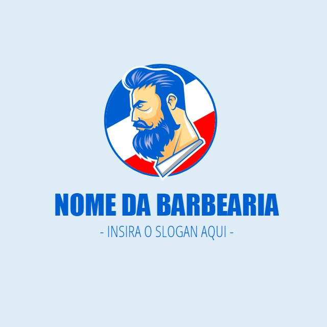 Logo de Barbearia com Homem Barbudo para Editar Online