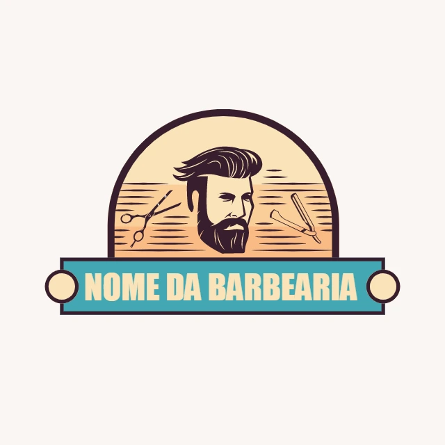 Logo de Barbearia com Estilo Vintage para Editar Online