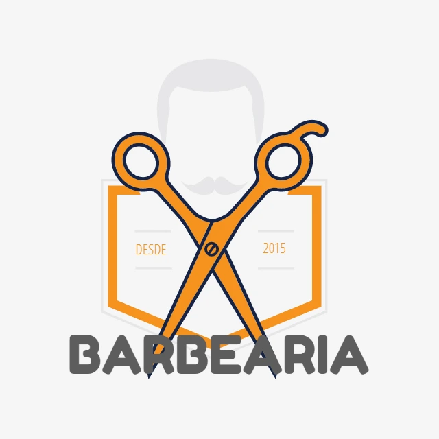 Logo Editável para Barbearia com Tesoura para Editar