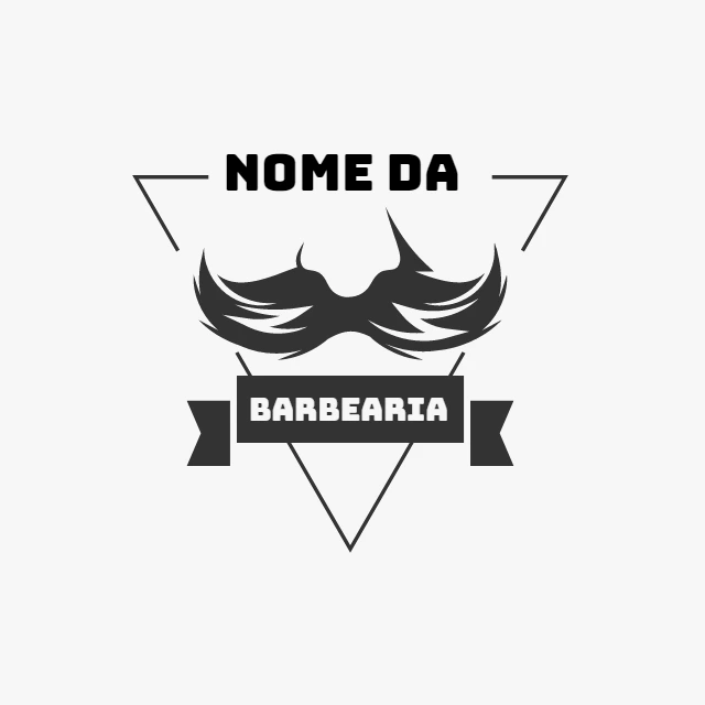Logo para Barbearia com Bigode Editável Online