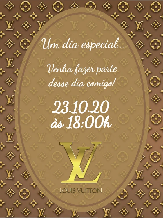 Convite Aniversário Luxo Estampa Famosa para Editar Online