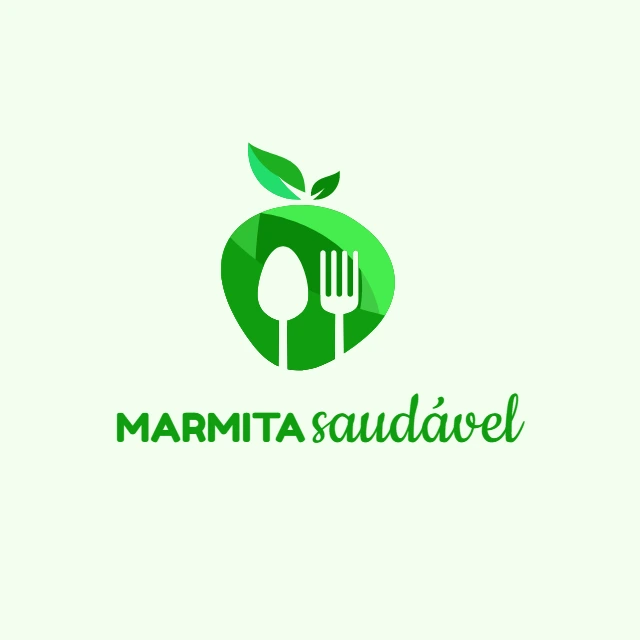 Logo para Marmitaria Saudável com Ícones para Editar Online