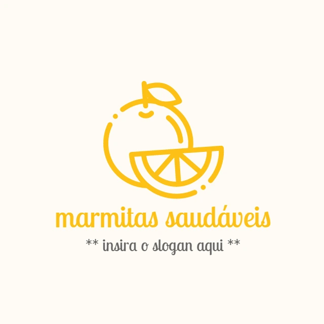 Logo para Marmitaria Saudável com Fruta para Editar Online