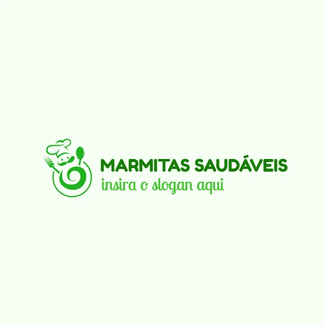 Logo para Marmitaria Saudável com Ícone de Chef para Editar