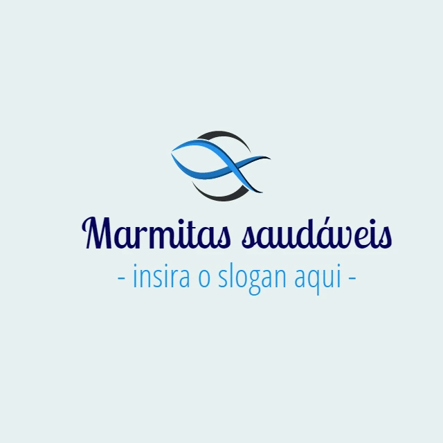 Logo para Marmitaria Saudável com Peixe para Editar Online
