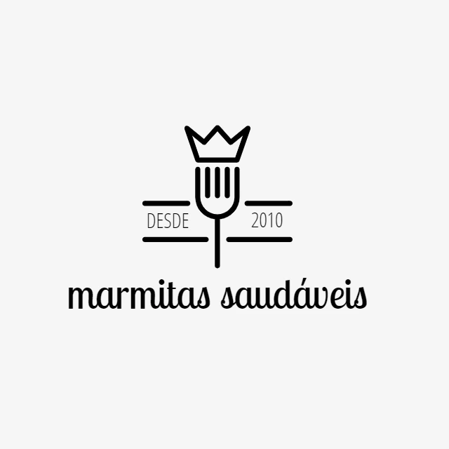 Logo para Marmitaria Saudável com Garfo para Editar Online