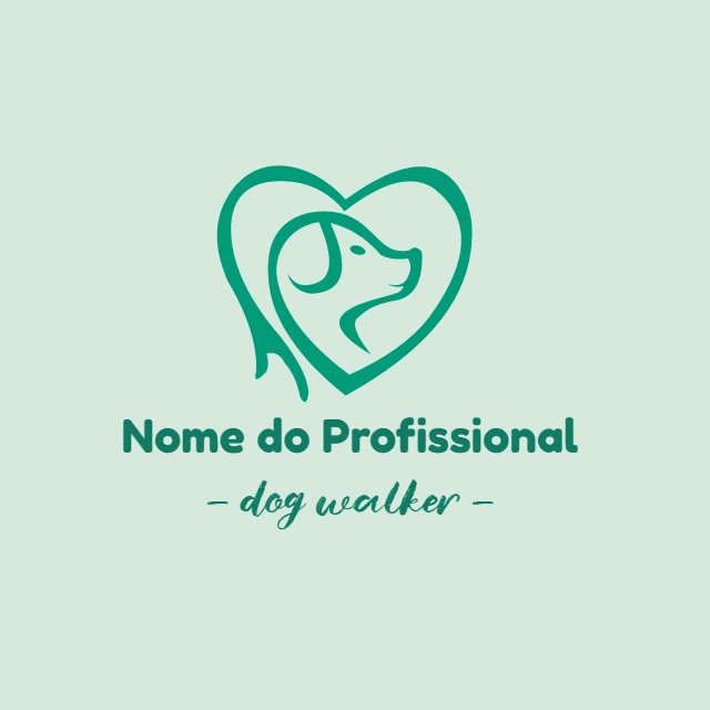 Logo Editável para Pet Sitter e Dog Walker com Coração