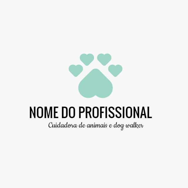 Logo Editável Pet Sitter e Dog Walker com Patinha para Editar