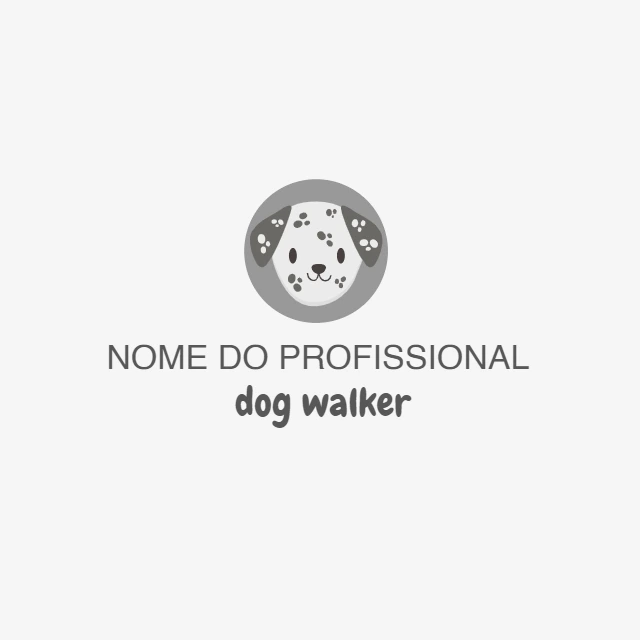 Logo Editável para Dog Walker e Pet Sitter com Cão Dálmata