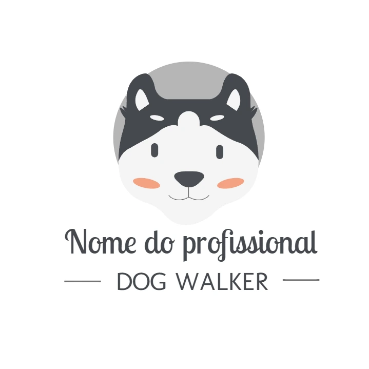 Logo Editável para Dog Walker e Pet Sitter com Husky