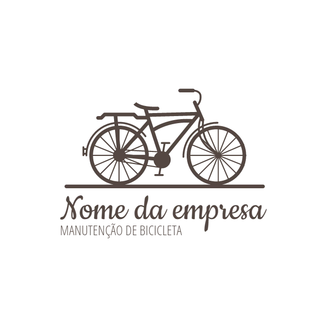 Logo Editável de Bicicleta para Oficina ou Loja