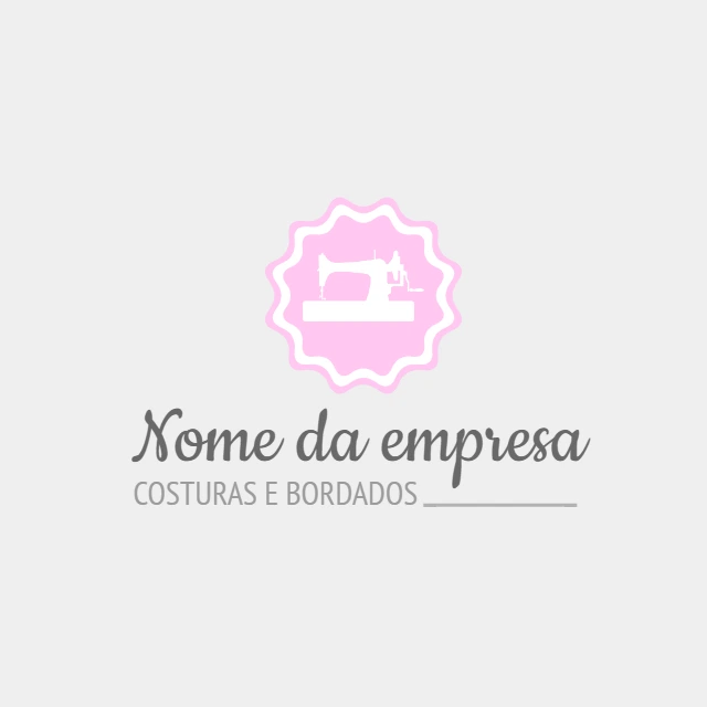 Logo Editável para Costureira com Máquina de Costura