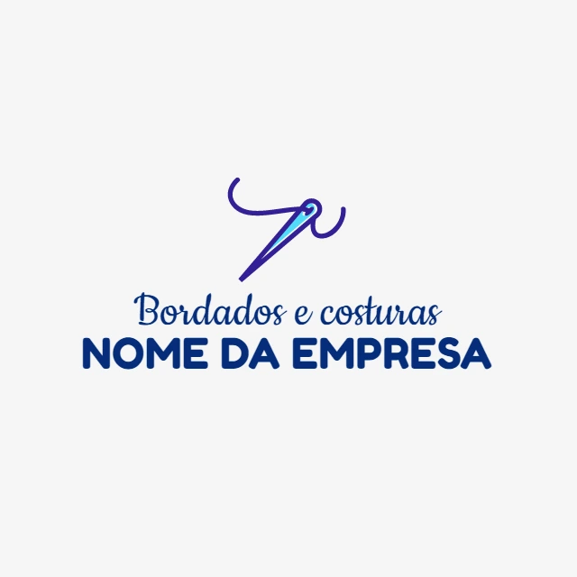 Logo para Costureira com Agulha e Linha Editável Online